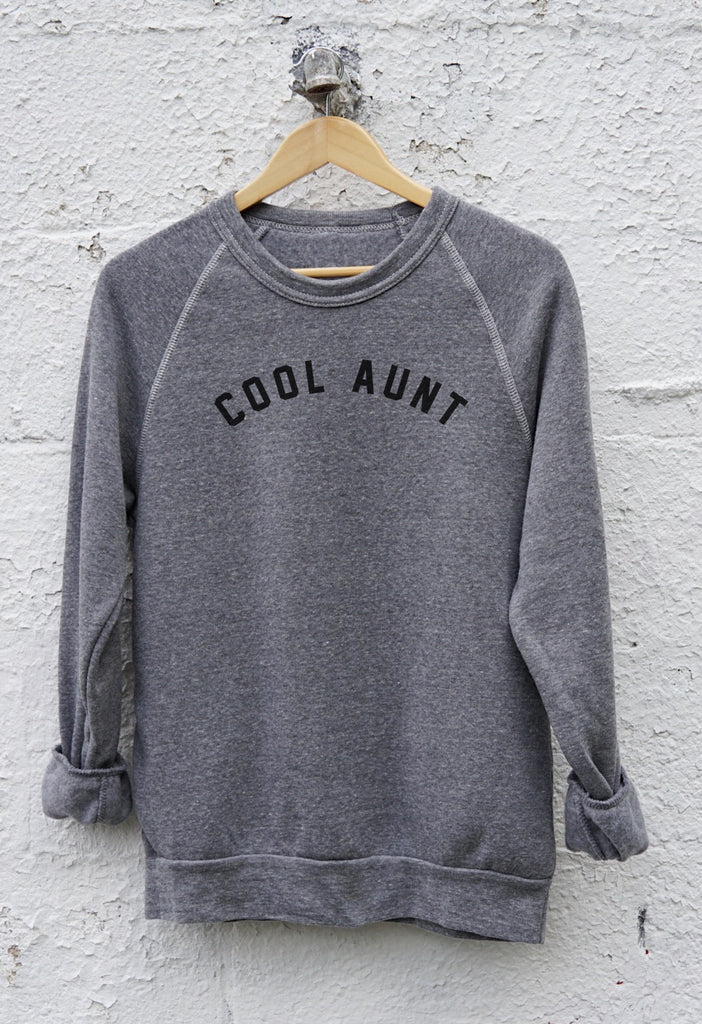 COOL AUNT Pullover Sweatshirt - Grey & Black