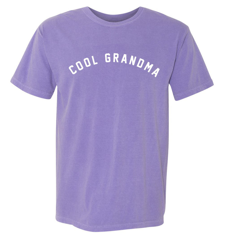 'COOL GRANDMA' Pigment Dyed T-Shirt - PURPLE