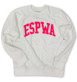 ESPWA Collegiate Pullover  - White + Neon Pink