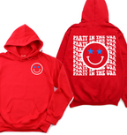 'PARTY IN THE USA' HAPPY FACE UNISEX HOODIE