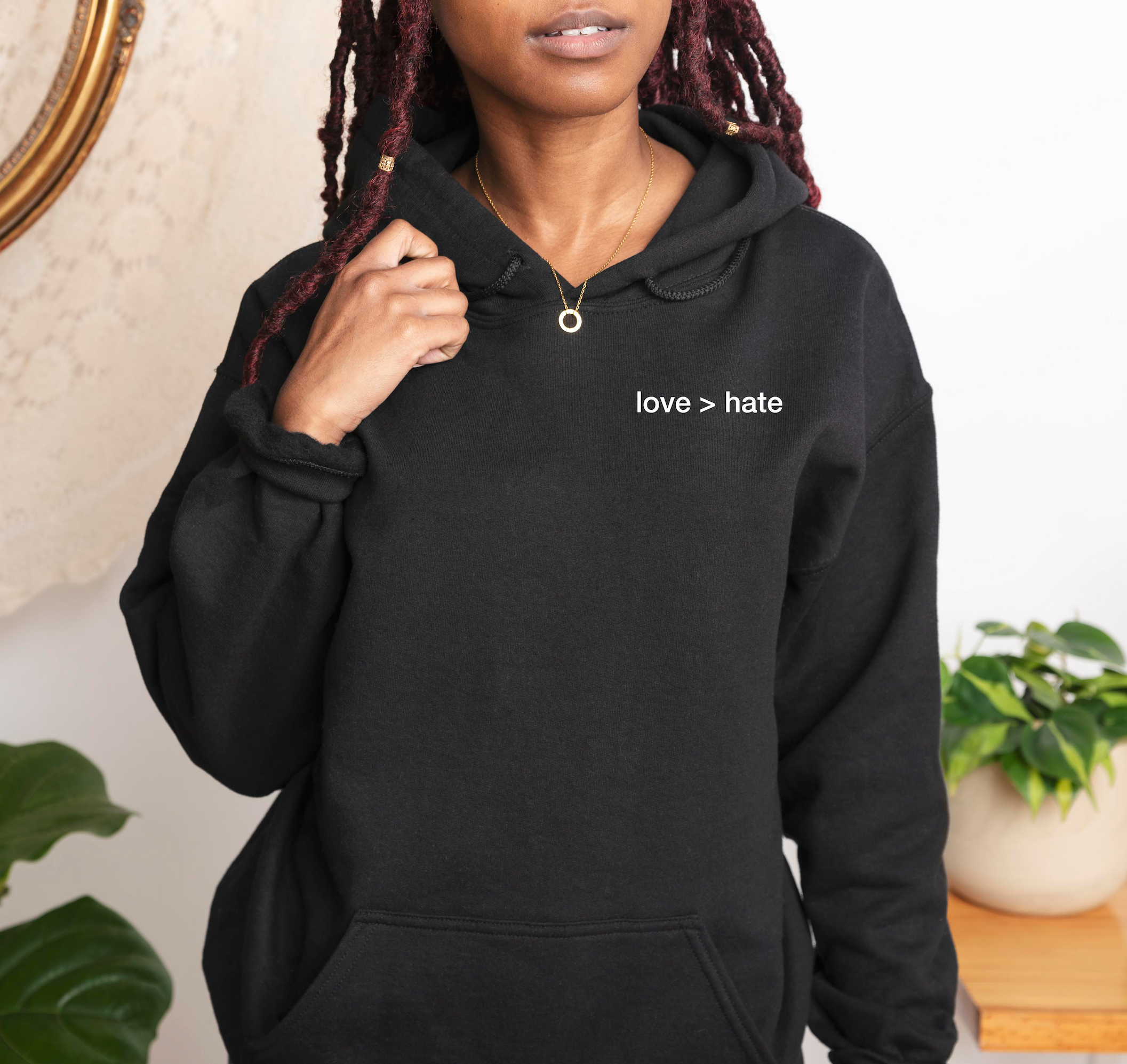 'love > hate' UNISEX HOODIE
