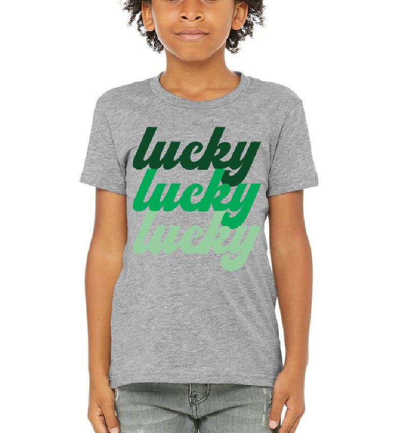 LUCKY LUCKY LUCKY Kids T-Shirt - Grey