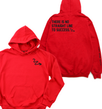 'There is No Straight Line to Success' Hoodie *RED EDITION*