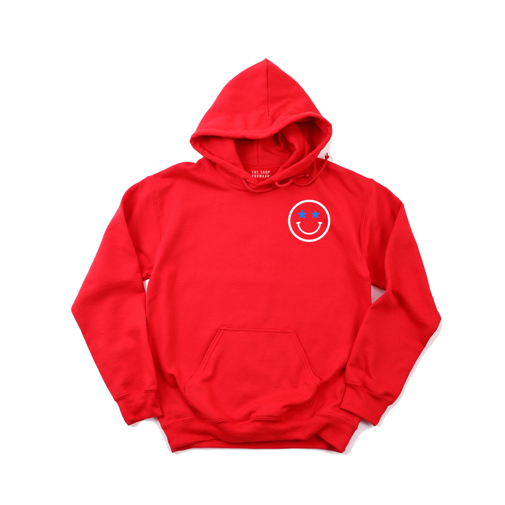 PARTY IN THE USA' Happy Face Hoodie - Red – The Shop Forward