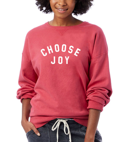 CHOOSE JOY Unisex Pullover - Faded Red