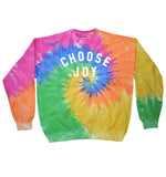 CHOOSE JOY Unisex Faded Neon Tie-Dye Pullover