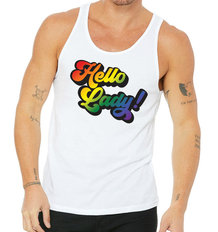 'Hello Lady' Rainbow Unisex Tank Top