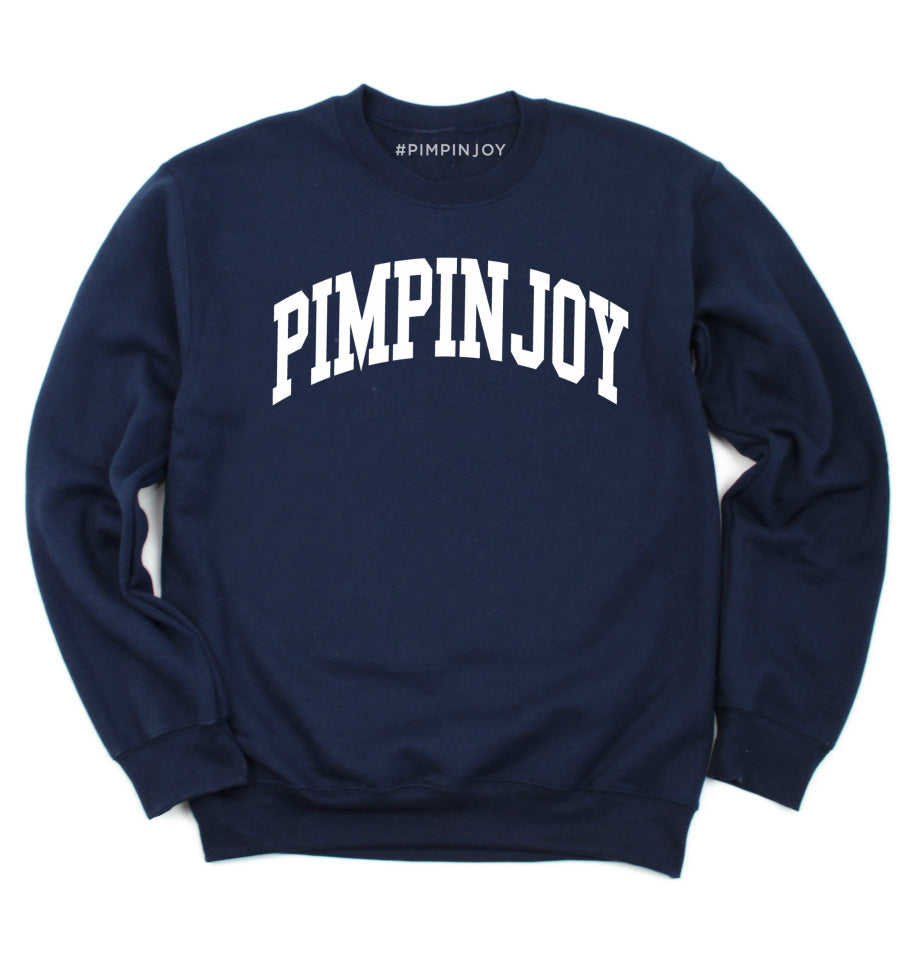 #PIMPINJOY Collegiate Unisex Pullover - Navy