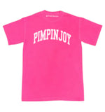 #PIMPINJOY Collegiate Unisex Relaxed Fit Tee - Neon Pink