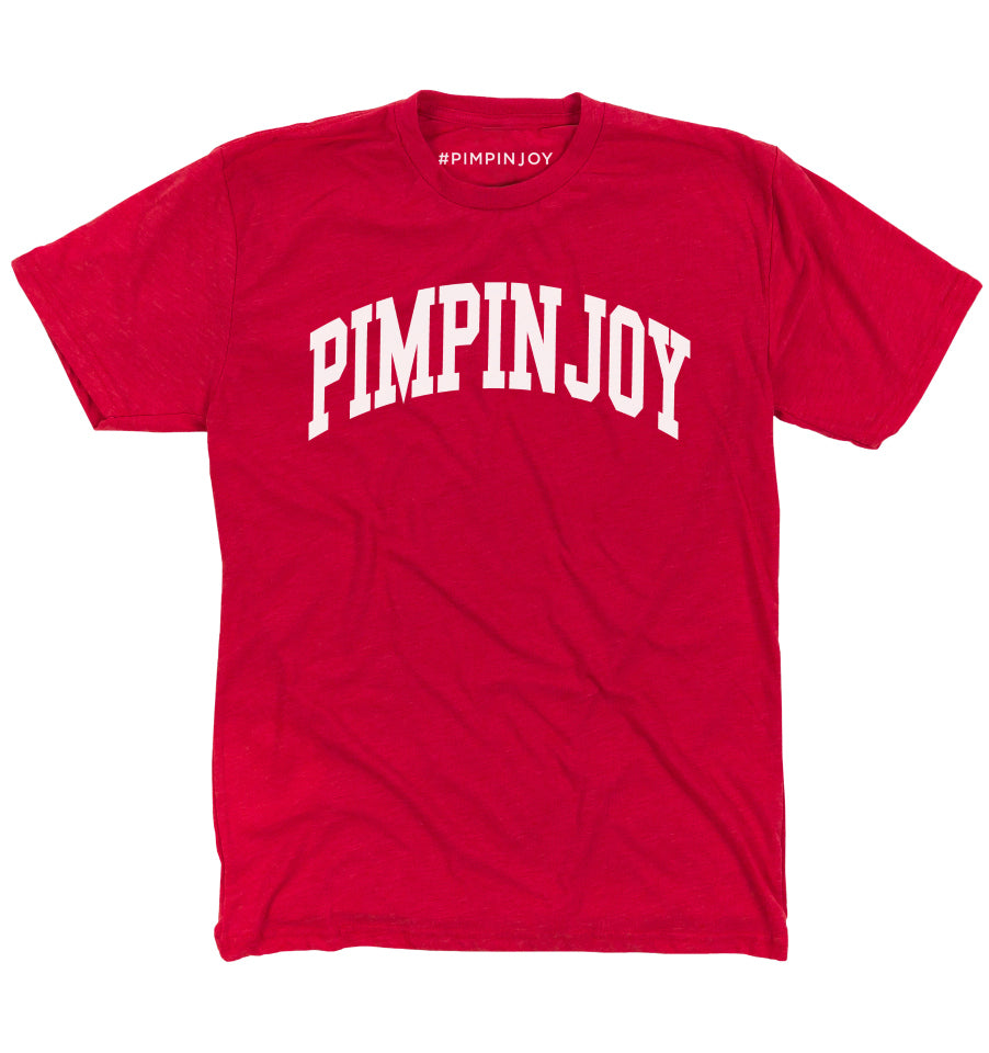 #PIMPINJOY Collegiate Unisex Tee - Red