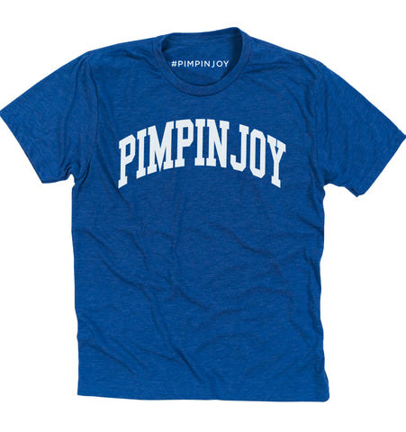 #PIMPINJOY Collegiate Unisex Tee - Blue