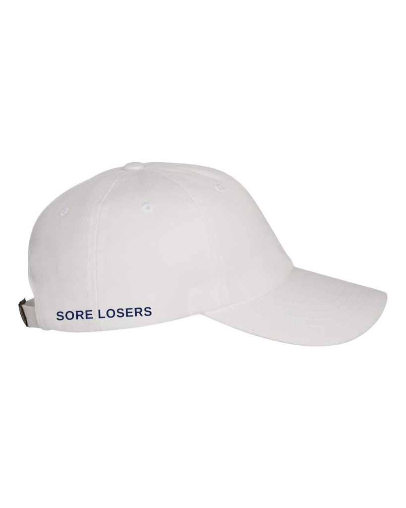 SORE LOSERS Dad Hat - White with Navy