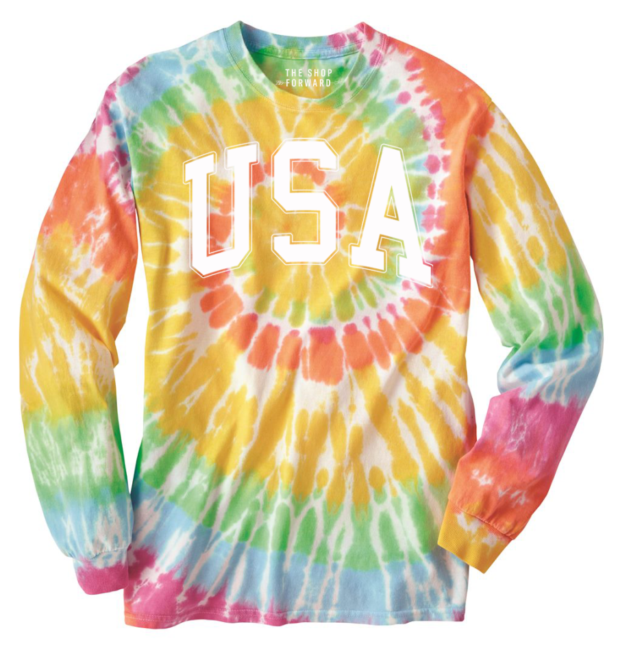 USA Long Sleeve T-Shirt - Tie Dye