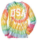 USA Long Sleeve T-Shirt - Tie Dye