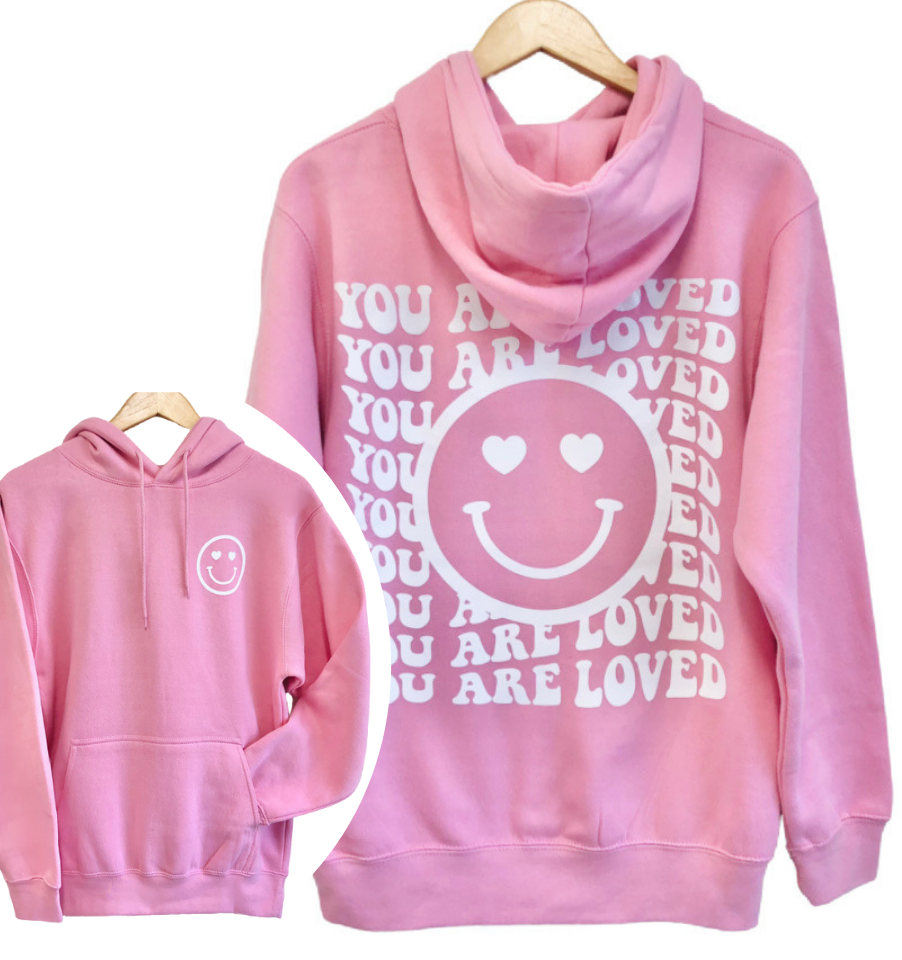 'YOU ARE LOVED' HAPPY FACE UNISEX HOODIE